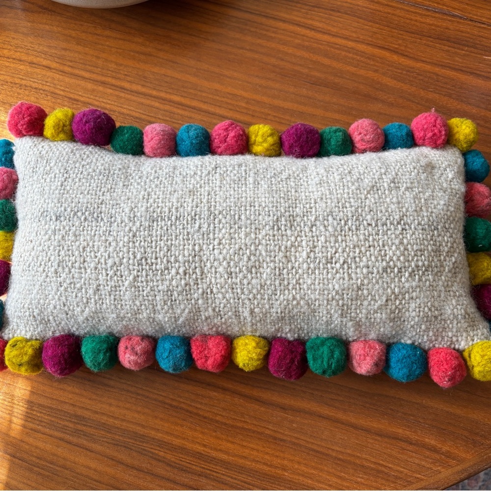 Vintage Wool BoHo Throw Pillow Guatemalan